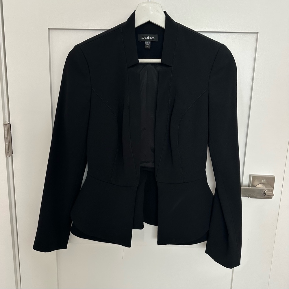 Bebe Women's Black Blazer Jacket peplum